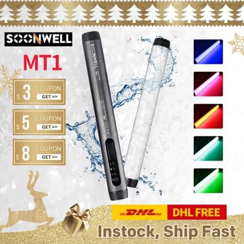 Soonwell MT1 LED RGB soft light Tube Portable Handheld Photography Lighting Stick Android Phone APP control waterproof