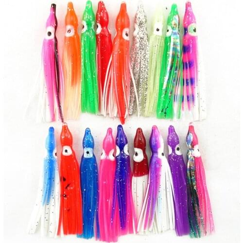 Luminous Lures 10pcs 6cm PVC Squid Soft Bait Octopus Squid Bodies Luminous Lures Glow in Dark Good Quality Fishing bait