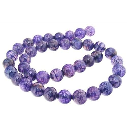 Unique Pearls jewellery Store Purple Dragon Agate Round 10mm Gemstone Loose Beads One Full Strand 15'' LC3-0286