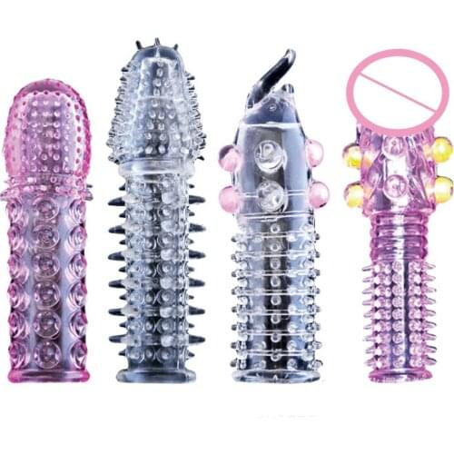 Male Crystal Transparent Manual Vibration Penis Enlargement Crystal Sleeve Spike Sleeve Lock Fine Ring Dragon Charm, Adult Sex