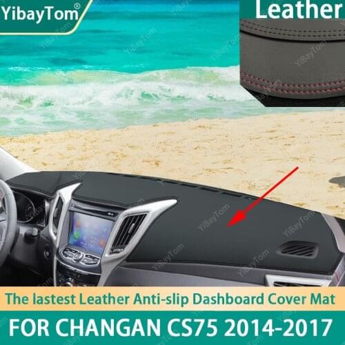 High Rank Durable Excellent PU Leather Dashboard Anit-slip Anti-UV Cover mat For Changan CS75 2014-2017 accessories