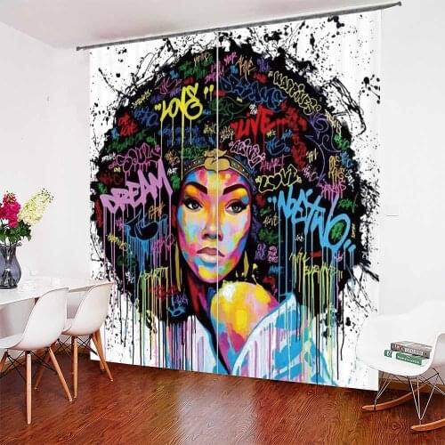 Southwestern Girls Window Curtains Ethnic Afro African Curtains for Bedroom Living Room Traditional Exotic Decor Windows Drapes