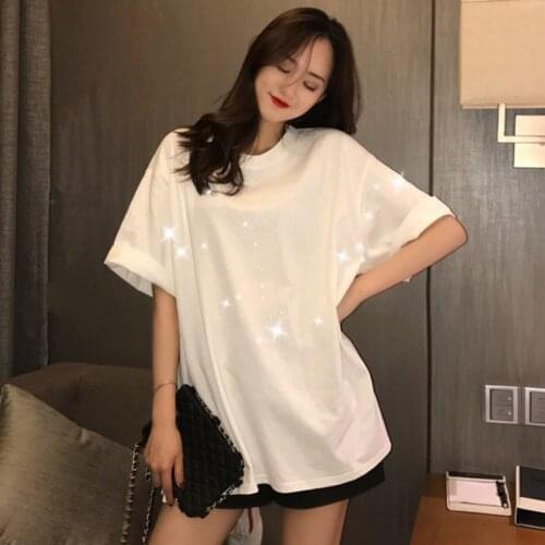 2021 Spring and Summer New Fashion Loose Casual Mid-length Short-sleeved Womens T-shirt graphic t shirts