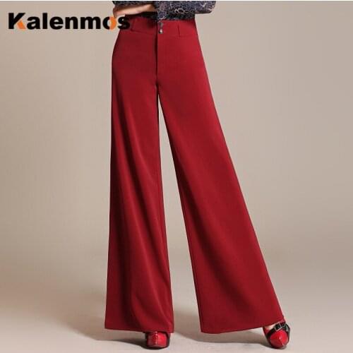 Wide Leg Pants Women Plus Size High Waist Francais Korean Loose Suit Pants Spring Fall Winter Luxury Slim OL Formal Trousers