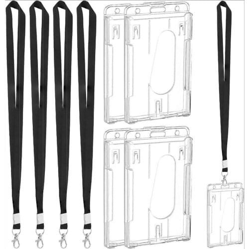 Women Men Business Card Holder Dual card slots transparent Credit Card Holders Bank ID Holders Badge Child Bus Card Cover Case