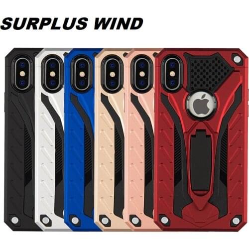 For Iphone XSMax Hard Phone Case with stand Knight Armor Back Cover for Iphone X XR 5S 6 7 8 6Plus 7Plus 8Plus Phone Coque