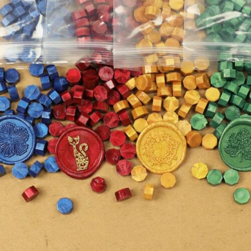 100 Pcs Vintage Octagonal Wax Seal Stamps Scrapbook Material Wax Seal Seal Retro Craft Decoration Birthday Wedding Stamp Hobby