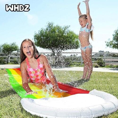 PVC Rainbow Cloud Inflatable Water Slide Pools Children Kids Summer Backyard Outdoor Water Toys