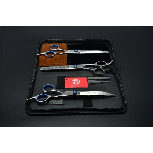 3Pcs Suit 6'' 17.5cm 4 Colors Professional Hair Hairdressing Scissors Cutting Shears +Thinning Scissor +Down Curved Shears Z3001