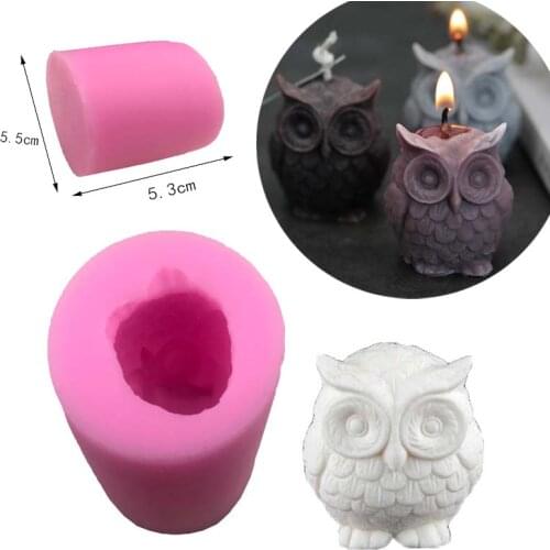 3D Owl Shape Silicone Mold For DIY Handwork Candle Plaster Making Clay Soap Mold Fondant Creative Cake Decorating Tools XJ81