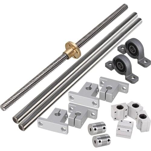 500Mm Horizontal Optical Axis & 8Mm Lead Screw Dual Rail Shaft Support Pillow Block Bearings & Flexible Shaft Coupling