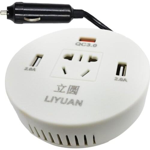 60W car Inverter 12v/24v Universal To 220v Multi-Function Car QC3.0 Fast Charging Socket Charger Power Socket Converter