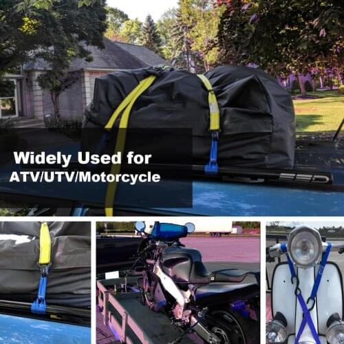 8pcs Soft Loop Motorcycle Tie-Down Straps 13x1 inch Heavy Duty Tie Downs for Towing Cargo Securing ATV UTV Scooter Dirt Bike