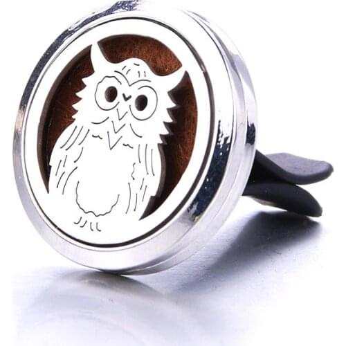 Charm Owl Car Perfume Diffuser Air Outlet Freshener Stainless Steel Car Essential Oil Diffuser Car Dcoration Aroma Locket