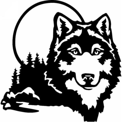 Car Sticker Wolf Face Funny Animal Dog PVC Cars Decoration Accessories Stickers Creative Waterproof Cover Scratch Decals