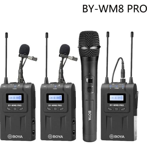 BOYA BY-WHM8 Pro Wireless Handheld Mic WM8 Pro UHF Unidirectional Dynamic Mic Transmitter for Stage Film ENG Receiver microfono