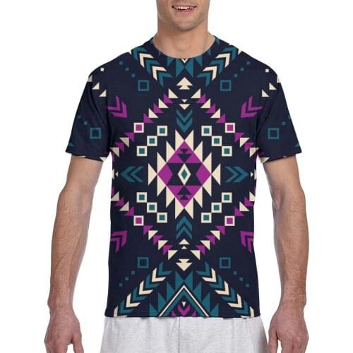 Tribal Navajo Ethnic Hipster Geometric Casual T Shirts Tee Tops Summer Men Short Sleeve Streetwear Fashion Male Tshirts