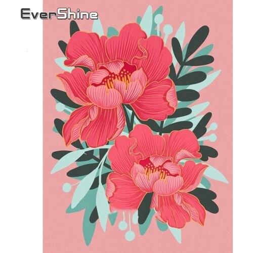 Evershine 5D Diamond Painting Full Drill Square Flowers Rhinestones Picture Embroidery Cross Stitch Crystal Mosaic Wall Stickers
