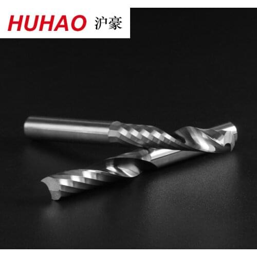 10pcs 3.175 SHK Carbide CNC Router Bits one Flutes Spiral End Mills Single Flute Milling Cutter Spiral PVC Cutter