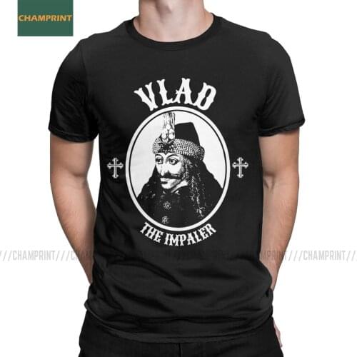 Prince Vlad The Impaler Dracula Undead T Shirts Men Cotton T-Shirt Tepes Vampire Goth Halloween Horror Tee Shirt Short Sleeve