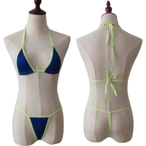 Micro bikini Sexy Sling Edge Triangle Lace Thong girl Beach Sunbathing spa swimwear women swimsuit biquini bikinis monokini