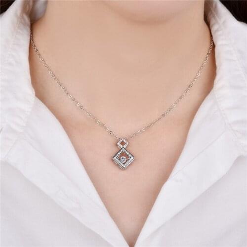 Trendy Girls 925 Sterling Silver Necklace For Women Accessories Charm Geometric Pendant Necklaces Female Jewelry Hot Gift