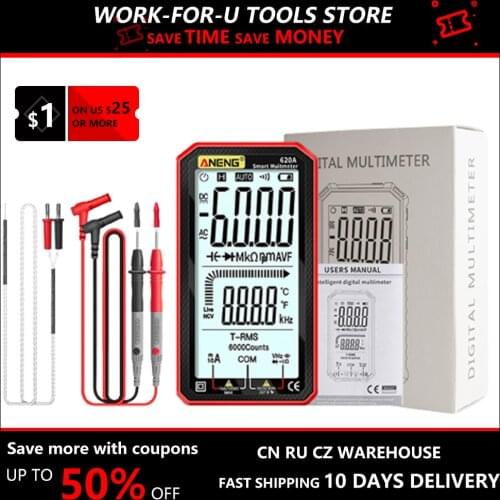ANENG Digital Multimeter True-RMS Multimeter Auto-Ranging Multi Tester with Amp Volt Ohm Capacitance Continuity 620A