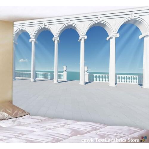 Wall Hippiemediterranean Sea Tapestry Home Decor Wall Rug Carpets Hanging Print Polyester Fabric Hand Wash Woven 100% Polyester