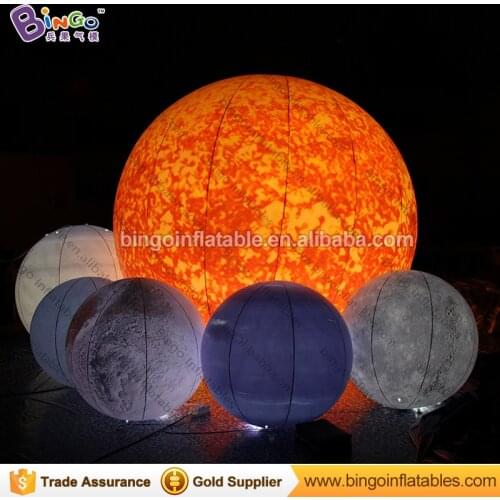 Customized 10 feet inflatable sun ball ground decorative 3 meters inflatable giant sun balloon with LED toys