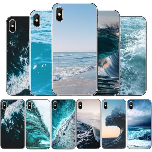 Blue Sea Wave Transparent phone case For iphone 12 11Pro Max 11 XR XS Max X 8 7 6 6S Plus 5 5S SE 2020 Back Cover Shell