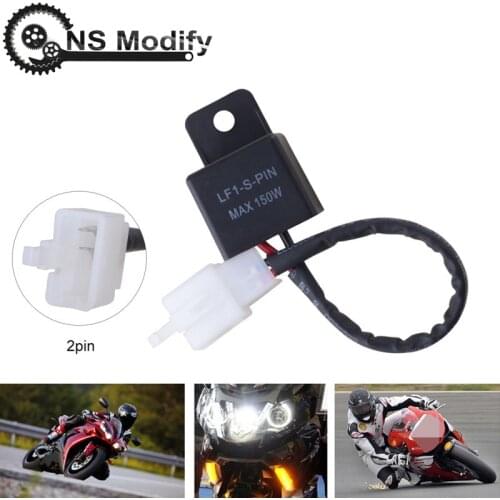 NS Modify 12A 2Pin Electronic LED Flasher Relay For Honda Kawasaki Suzuki Yamaha Motorcycle Motor Turn Signal Bulb Hyper Flash