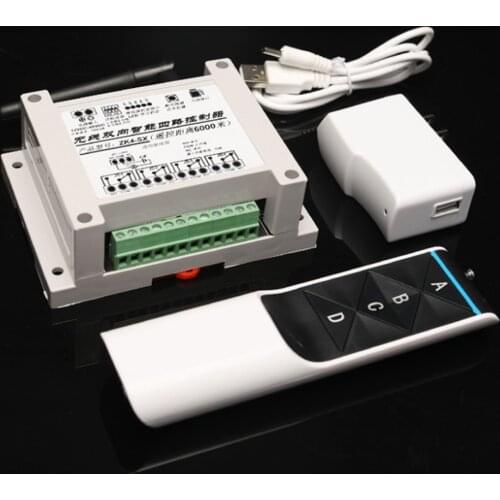 DC 12V 24V 36V 48V 4 CH RF Wireless Remote Control Switch System 10A Relay Receiver With feedback function 3000M Transmitter