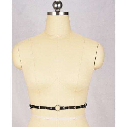 Sexy Punk Waist Harness Belt 90s Cupless Lingerie Fetish Wear Pole Dance Costumes Nightclub Bondage Harajuku Harness O0383
