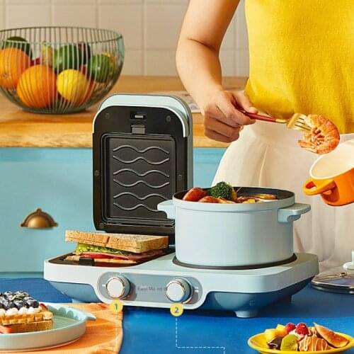 Detachable grill sandwich breakfast machine multi function independent operation four in one small toaster one key timing waffle