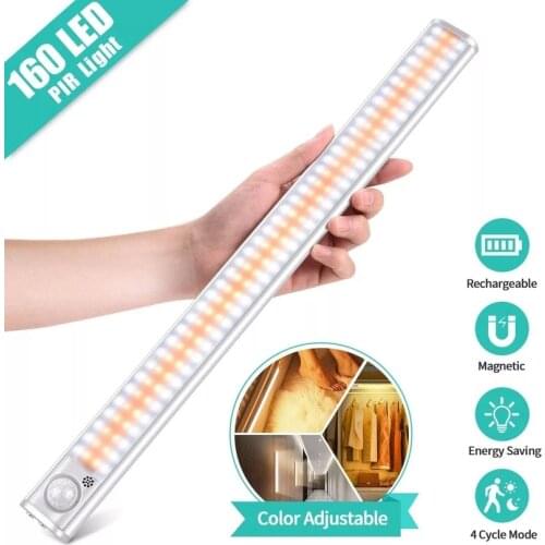 Closet Light 80/120/160 LED Lights PIR Motion Sensor Light Cupboard Wardrobe Night Lamp For Kitchen Bedroom Cabinet Backlight