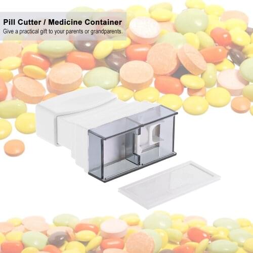 Pill Box Professional Pill Cutter Medicine Crusher Spliters Cutting Tablet Divider Storage Case Organizer Pill Storage case