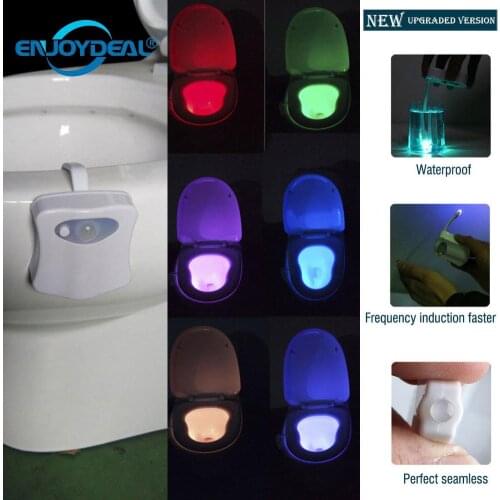 8 Colors Sensor Toilet Lamp Smart Night Light Backlight Activated Toilet Bowl LED Luminaria Lamp Nightlight PIR Night Light Lamp