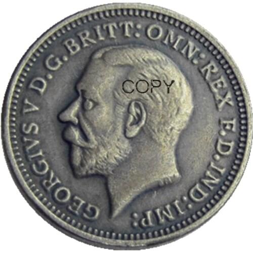 Great Britain UK 1927 Three Pence Silver Plated COPY Coin