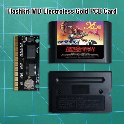 YS III (Battery Save) - Flashkit MD Electroless Gold PCB Card 16 bit MD Games Cartridge For MegaDrive Genesis console