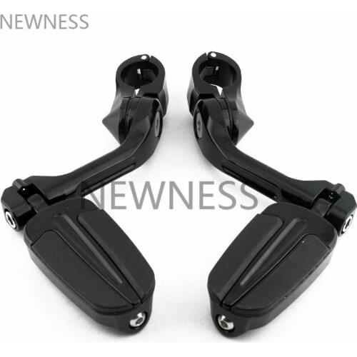 Motorcycle Footpeg Clamp 32mm 1.25" Highway Engine Guards Foot Pegs Mount Kit Long Angled Footrest Pedal For Harley XL Dyna