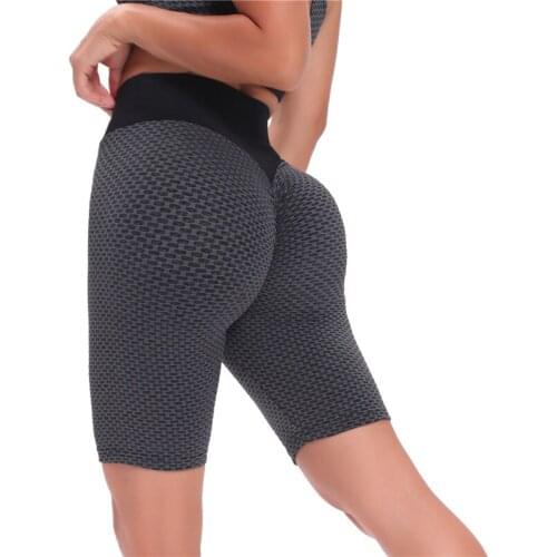 Women Yoga Female Summer Workout Push Up Seamless Jacquard Energy Training Running Leggings Tracksuit Gym Fitness Solid Shorts