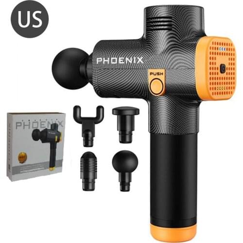 Phoenix-A2 Muscle Fascia Massage Gun + Four Massage Heads Three-speed Setting Overheating Protection 110V Massage Gun