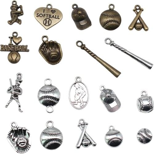 10pcs 35x5mm Antique Silver Color Antique Bronze Plated Baseball Bat Pendant Baseball Pendant Baseball Bat Charm