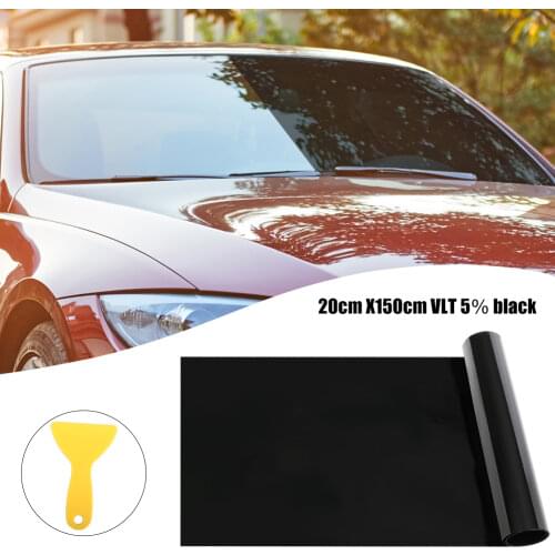 Solar Film For Car Windscreen 20cm X150cm Tinted In Black Clear Solar Film Anti-UV Sun Shade Car Accessories Solar Protection