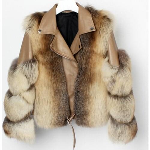 2021 New Natural Fox Fur Coats for Women Thick Warm Real Fox Fur Coat Winter Women Genuine Sheepskin Leather Jacket Streetwear