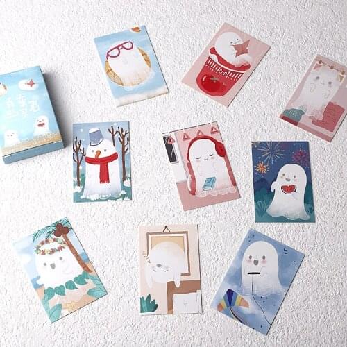 28 Sheets/Set Lovely Changeable Ghost Lomo Card Cartoon Mini Postcard Message Card Christmas Gifts