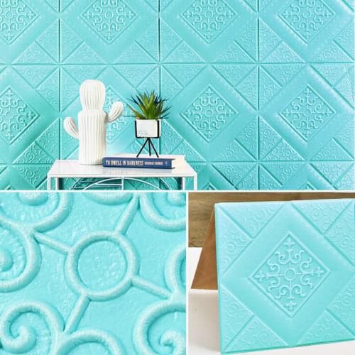 70x70cm 10pcs 3D Plaid Wallpaper XPE Foam Waterproof Wall Stickers Self-Adhesive Paper Kid Children Room Ceiling Soft Decoration