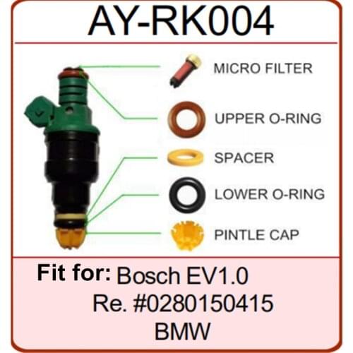 40sets/200pcs Fuel Injector Repair Kit big hole cap For BMW E60 E39 520i 523i 525i 528i E36 328i E36 car replacement AY-RK004