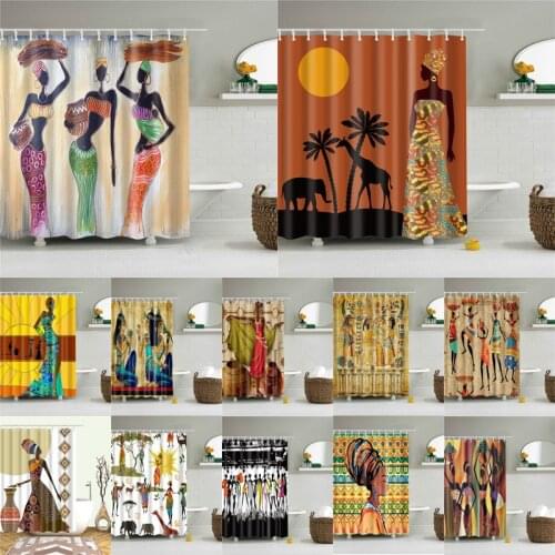 3d Abstract African Shower Curtain Fabric Polyester Curtains For Bathroom Waterproof Color Bath Curtain Decor Home With Hooks