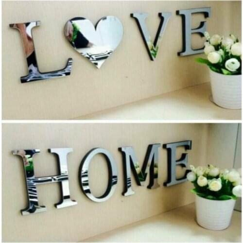 3d Acrylic Mirror Wall Stickers Letters Love Home Furniture Mirror Tiles Stickers Diy Art Home Decor Living Room Decorative